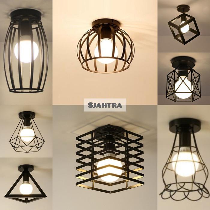 "New" lampu gantung bahan Besi tempel plafon/dekorasi rumah tambahan Bohlam warna putih dekorasi