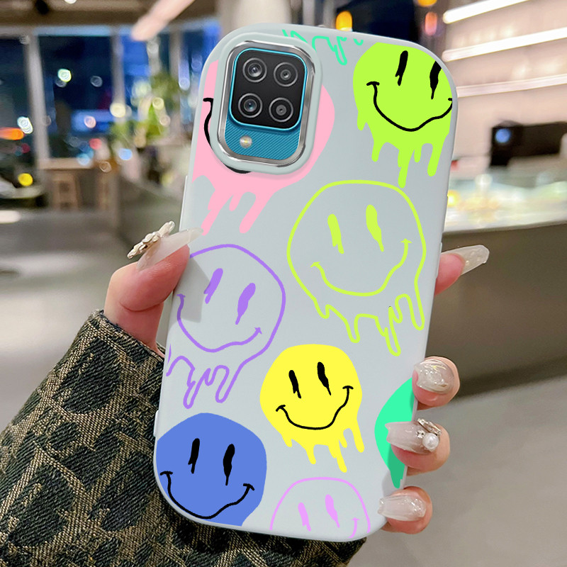 Casing Hp Untuk Samsung Galaxy A12 4G A12 5G F12 M12 A13 Case Casing tas emoji lebur pola Kerang gem