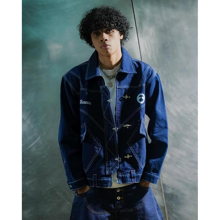 Bawwa Jaket Denim Raw (Bahan Tebal) Fireman Clasp Beckman Series Jaket Fireman Clasp Diskon Sell