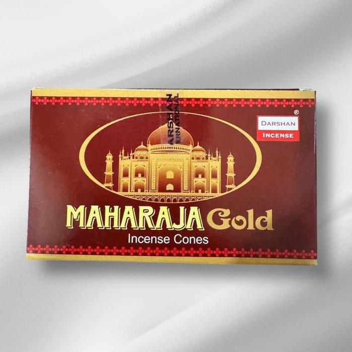 Dupa Kerucut India Maharaja Gold Besar - T: 5Cm, Dm: 1,5Cm - Isi 10 Biji - Darshan