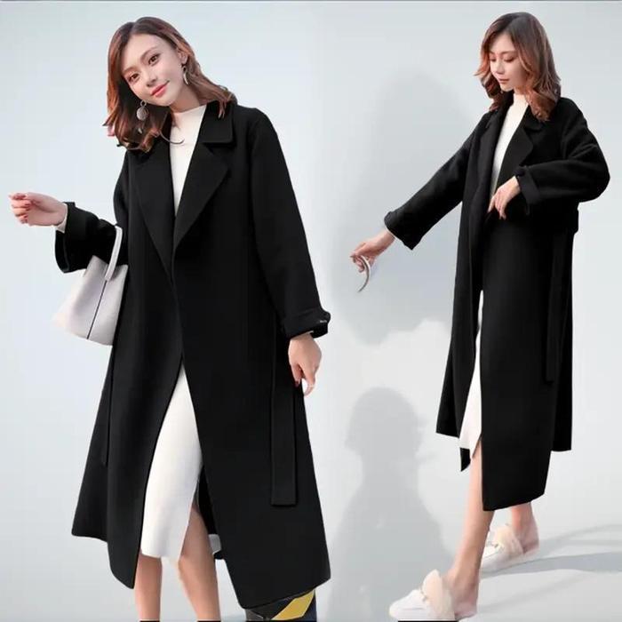 Promo Long Blazer Coat Import Premium Coat Pocket Katun Import Semi Formal Panjang Tebal Wanita