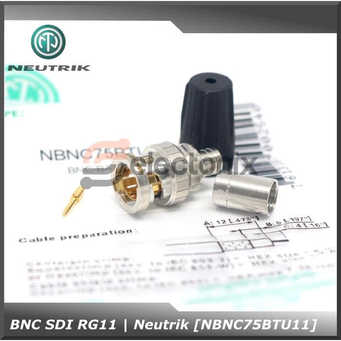 Konektor BNC SDI RG6 Neutrik [NBNC75BTU11]