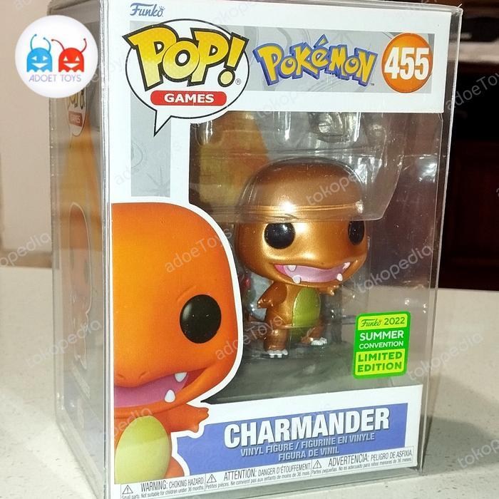 HOT SALE SHINY CHARMANDER FUNKO POP 455 METALLIC LIMITED X AR 151 BABY SDCC MEW TERMURAH