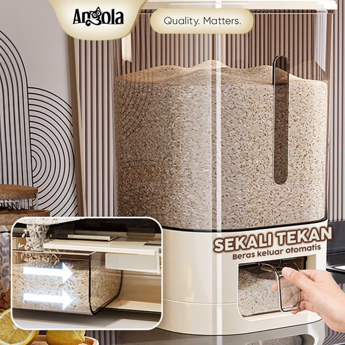 Tp Angola Dispenser Tempat Beras 5Kg-10Kg Rice Dispenser E50A-E51A Tempat Wadah Penyimpanan Beras