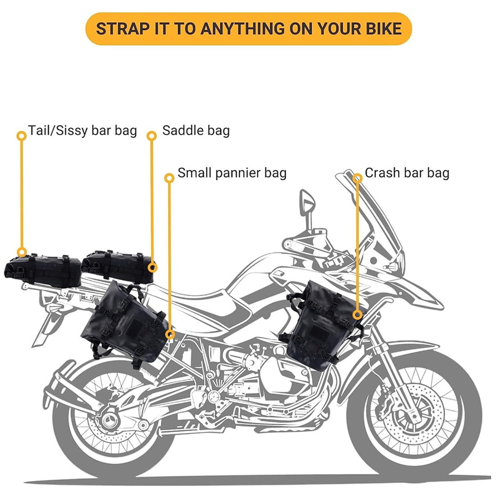 8L 10L 12L Waterproof Bumper Bag for Yamaha Tenere 700 Honda NC750X CB500X Motorcycle Side Frame