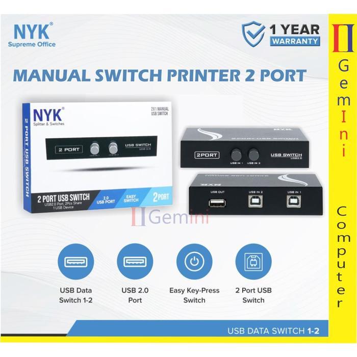 TERMURAH Switch Printer 2 Port manual / data switch 2 port /usb switch 1-2