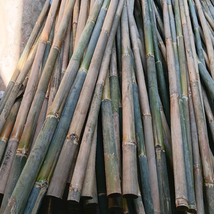 Tiang Bendera Bambu Tali 3,35 Meter, Polos Natural, untuk Bendera dan Umbul-umbul Depan Rumah