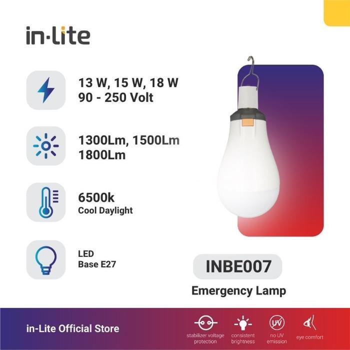 In-lite Lampu Emergency + Batrai 13 Watt