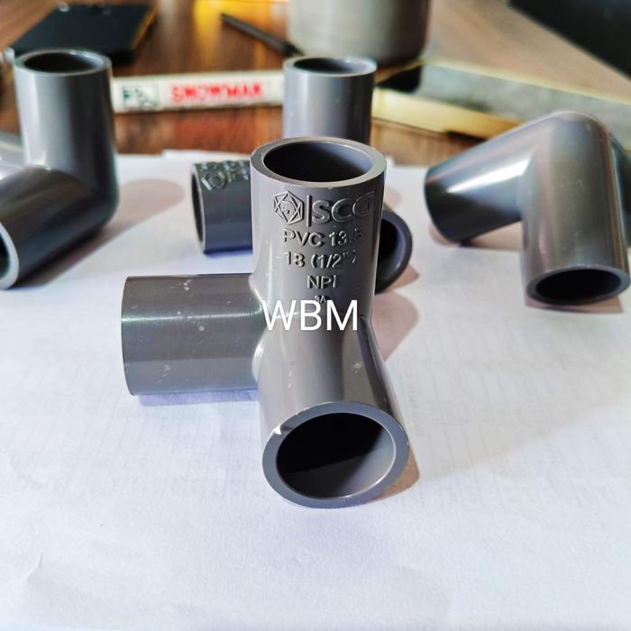 Sambungan pipa pvc 3 arah 1/2 in 3 way