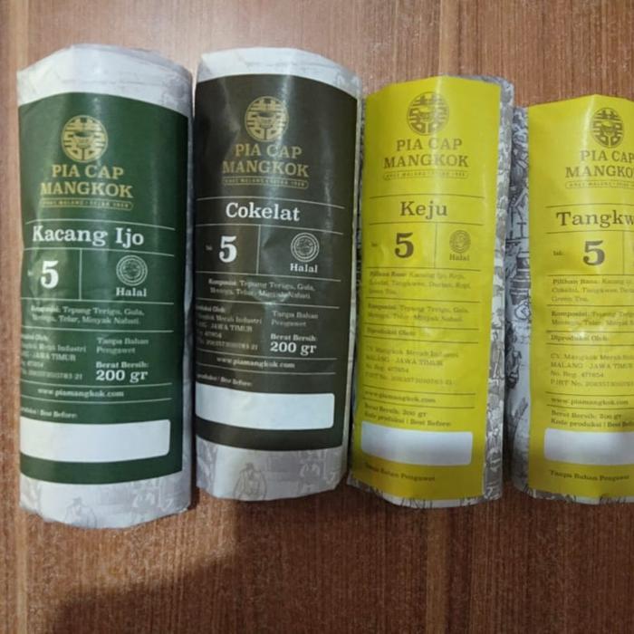 Pia Mangkok Malang isi5, rasa Keju, Coklat, Kacang Ijo, Tangkwe
