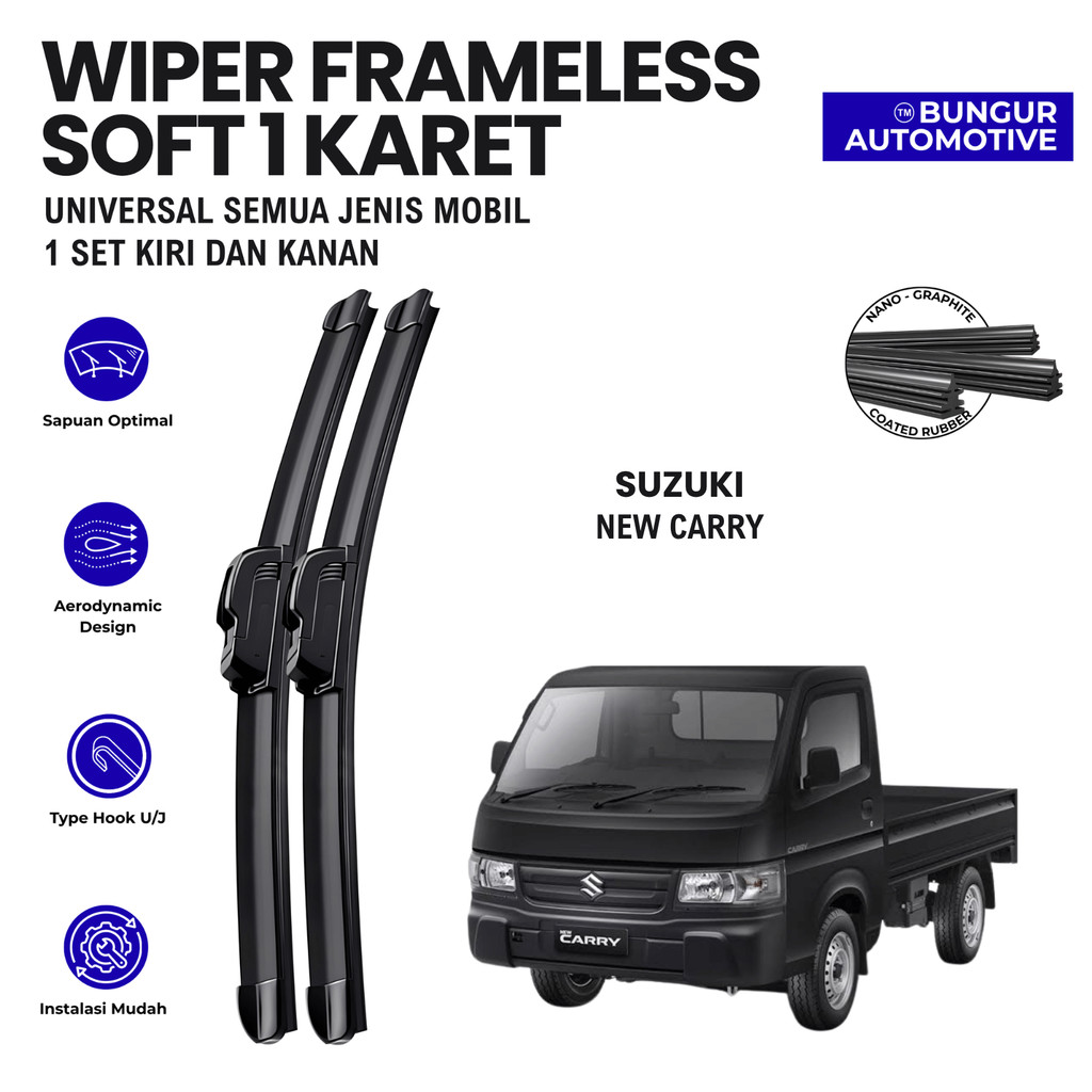 Wiper Suzuki New Carry Frameless Kaca Depan Mobil