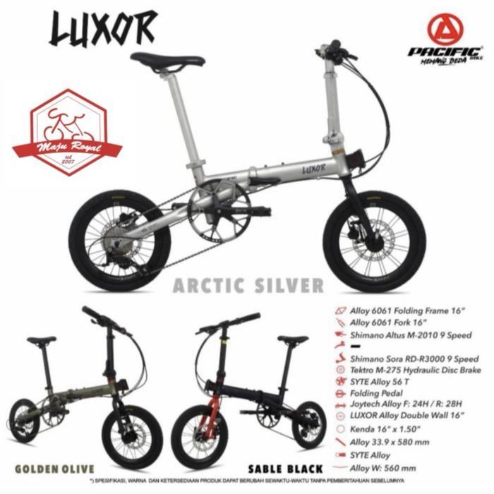 Sepeda Lipat Pacific Luxor 16 inch Shimano Sora 9 Speed Alloy Hydraulic Disc Brake New