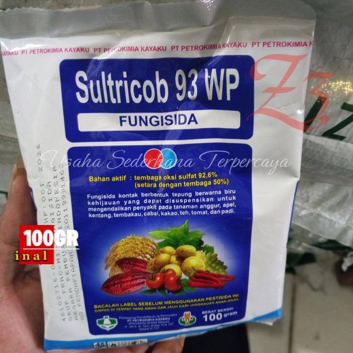 ` Petrokimia Kayaku Fungisida SULTRICOB 93WP 100GR untuk Pengendalian Penyakit pada Tanaman Anggur