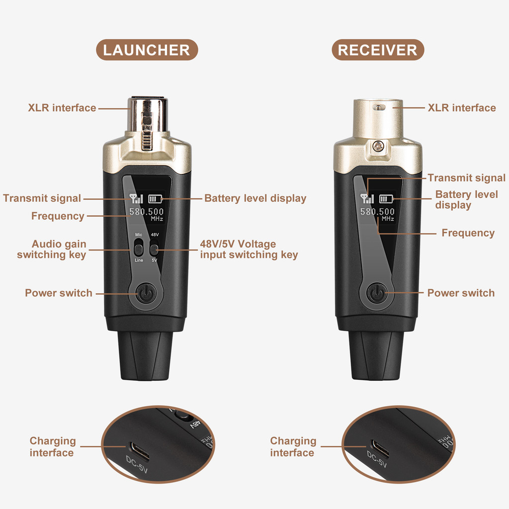 . Wireless Microphone System Uhf Wireless Xlr And Receiver -