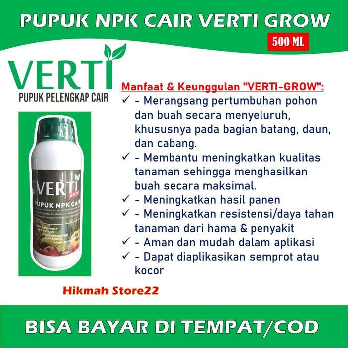 Pupuk NPK Cair VERTI GROW Pelebat Padi 500 ML - Promo 40% Pupuk NPK Cair VERTI GROW 500 ML - Pupuk