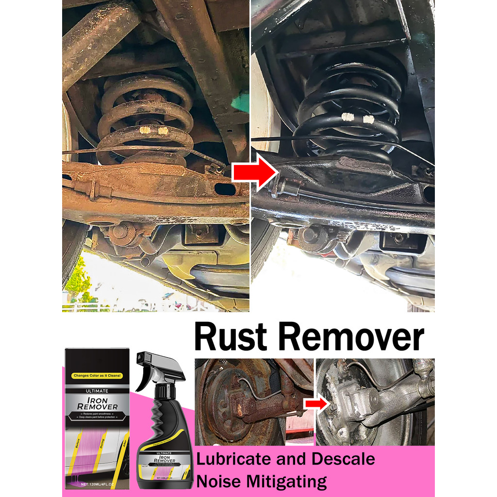 Car rust remover car wheel care quick remover car exhaust pipe rust removal spray cleaning metal
