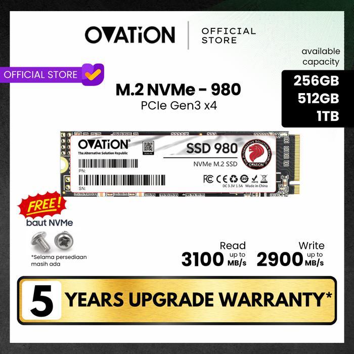 TERLARIS OVATION SSD M2 NVME 980 256GB / 512GB / 1TB M.2 PCIe Gen 3.0 x4 NVMe 2280 OVATION SSD NVME