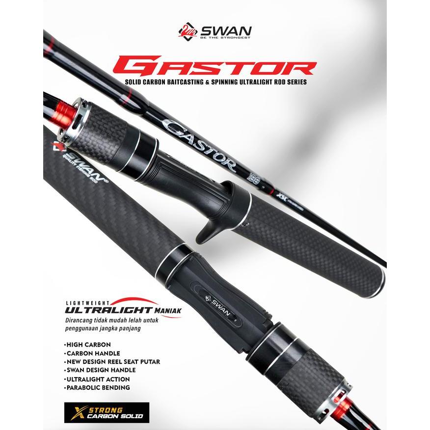 Maguro - Joran Pancing Swan Ul Gastor, Solid Carbon Spinning Dan Bait Casting, 150 - 210Cm, Bonus