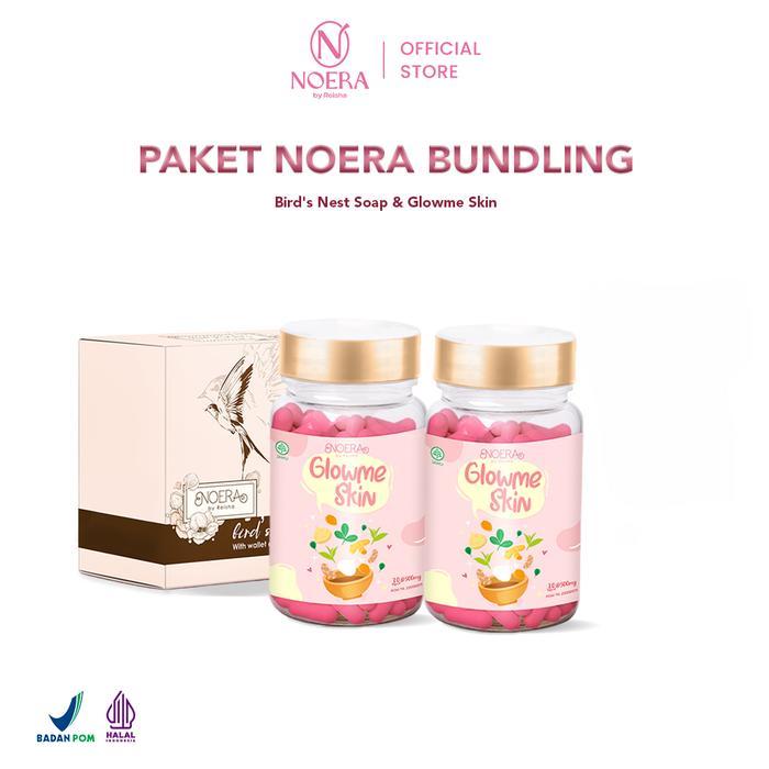 Best Seller / Paket Bundling Noera 2 Glow Me Skin & 1 BirdS Nest Soap L Suplemen Kecantikan
