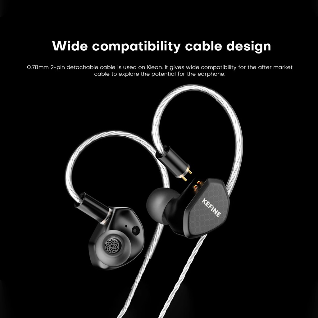 KEFINE Klean 10mm DLC Diaphragm Dynamic Driver Hifi Wired IEM Earphones with Metal Housing &