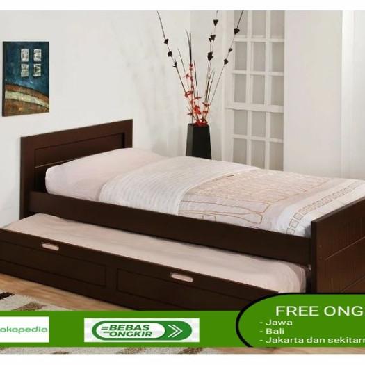 dipan anak kayu  tempat tidur anak  dipan sorong  dipan double bed - 90x200