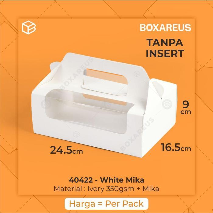 Kotak Kue Cupcake Box Dus Kemasan Kue - 24.4x16.6x9 cm - Putih
