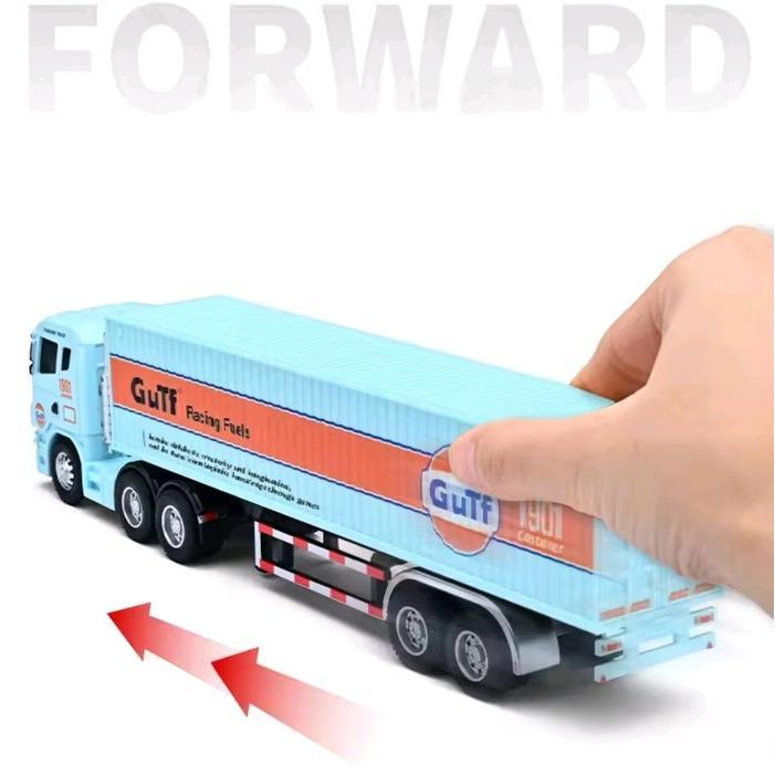 Diecast Truck Container /Truk Kontainer Miniatur Detail Realistis, Ban Karet, Koleksi & Mainan Anak