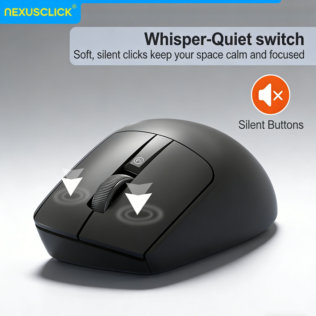 NexusClick Ergonomic Silent Wireless Mouse with Finger Drag,3 Million Clicks Dual Mode,Custom