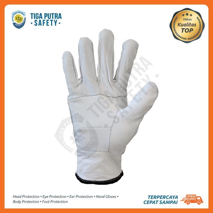 NEW Sarung Tangan Safety Las Argon Putih Kulit Asli / Glove Welding