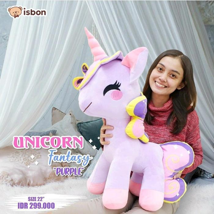 Boneka Kuda Poni Unicorn Besar 55cm untuk Mainan Anak - Pink