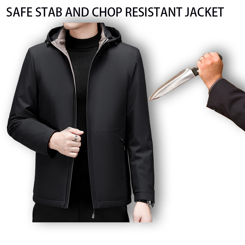 Hidden Polymer Composite Anti Stab Men Jacket Winter Warmth Safety Anti Cut Fbi Police Bodyguard