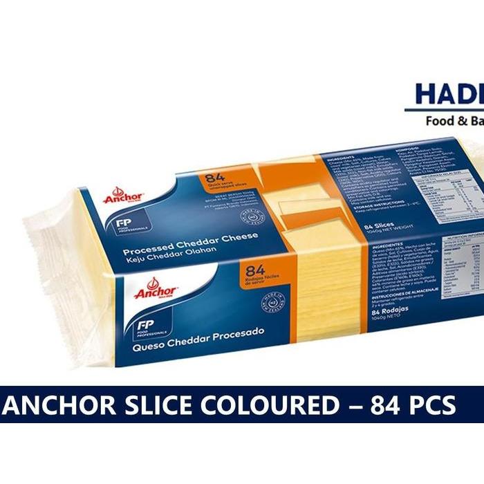 Promo Anchor Red Cheddar Cheese Keju Burger Slice 84 - 1 Kg Terlaris