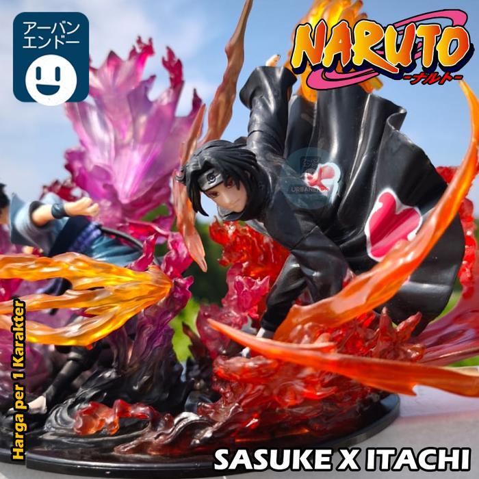Urbanendo Action Figure Itachi Sasuke Susanoo 19Cm Naruto Anime Pajangan Mainan Statue Gaara Sakura