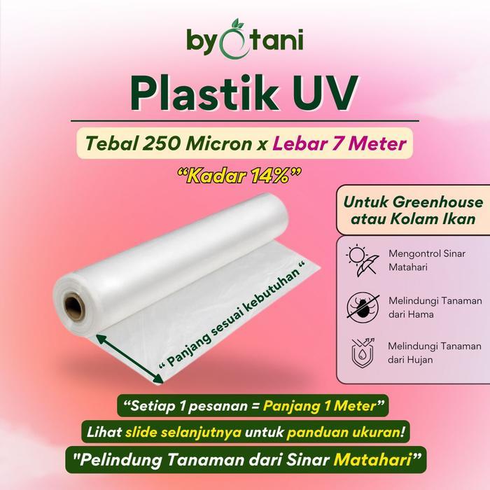 PLASTIK UV GREENHOUSE TEBAL 250 MIKRON 14% LEBAR 7 METER - PLASTIK FILTER SINAR UV GREENHOUSE