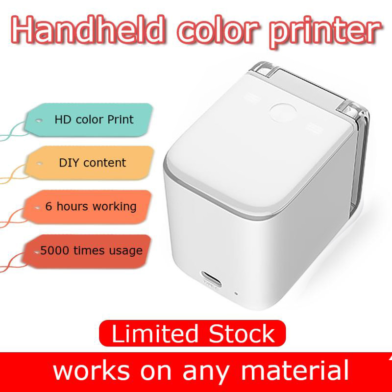 Handheld Mobile Printer Paperless Multi-surface tattoo photo logo pattern bar code mbrush Portable