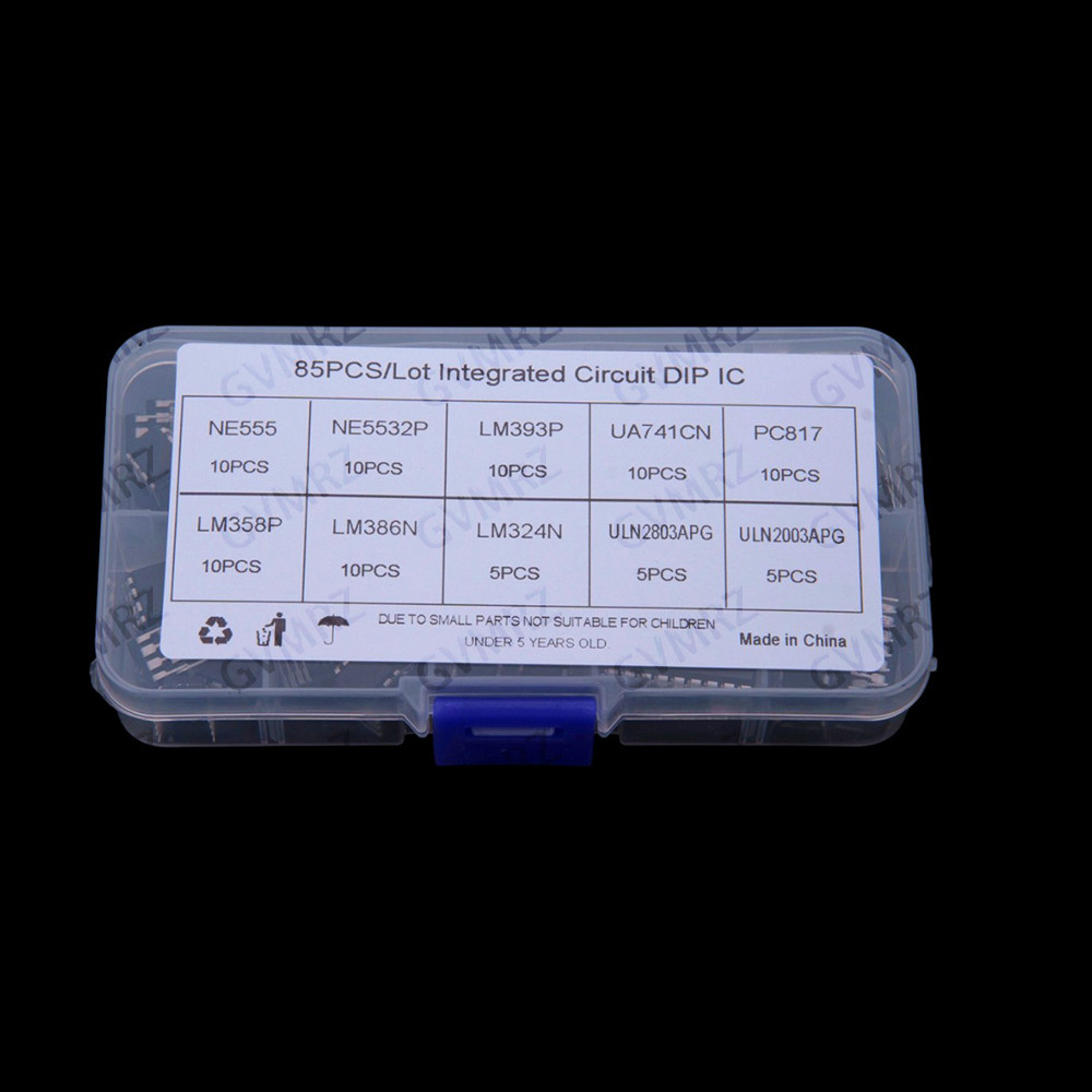 10Values LM324 NE555 LM324 85PCS Integrated Circuit LM358 Chip IC Kit DIP NE555 Single Precision