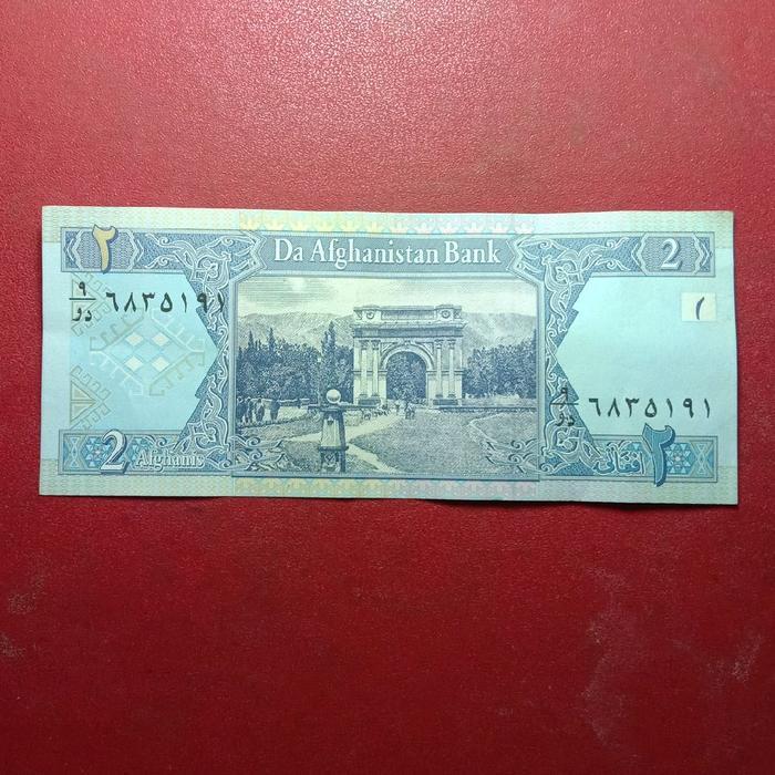 Uang Kertas Kuno Afghanistan 2 Afghanis untuk Koleksi