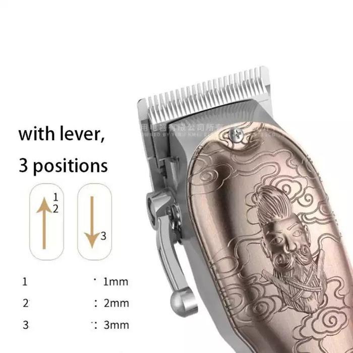 Kemei KM 3705 Alat Cukur Rambut Hair Clipper Electric Cordless RPM Digital Mesin Cukuran KM-3705