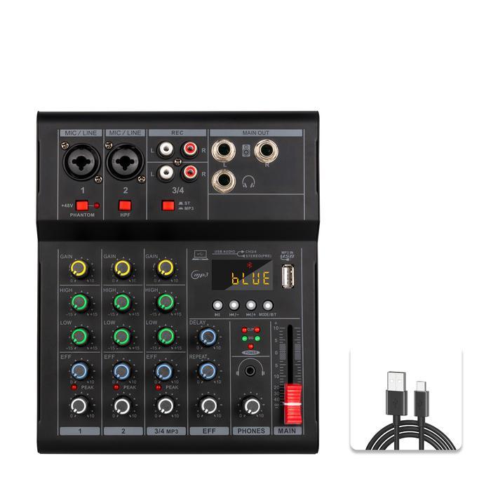 Premium Mini Mixer Audio 5V 4Channel Bluetooth Adjusting The 48V Sound From The Flash Drive Usb,