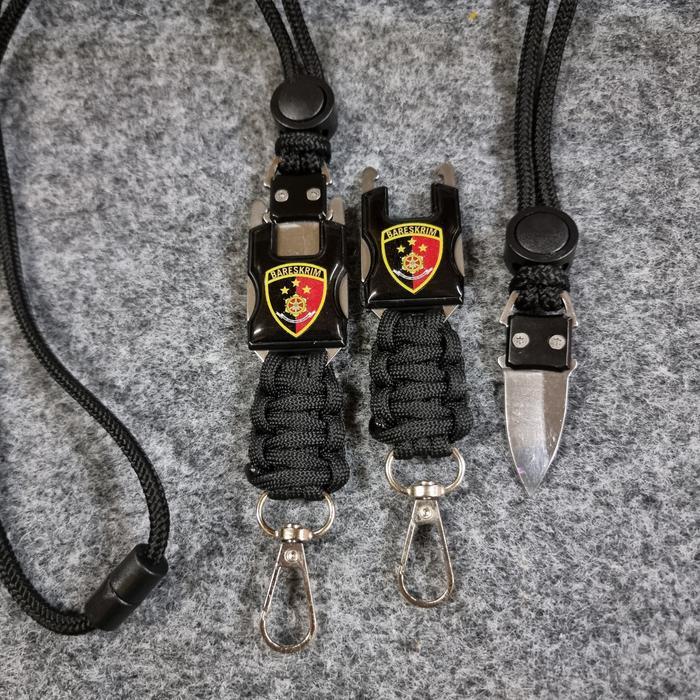 Ready Lanyard Tactical Mini Knife Logo Bareskrim -Gratisongkir