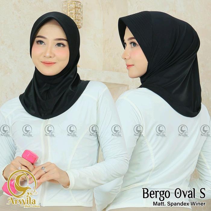 ORI SNADA - Hijab Bergo Sport Bahan Spandek Winner Hijab sport pet tebal Kerudung Sport Hijab Untuk