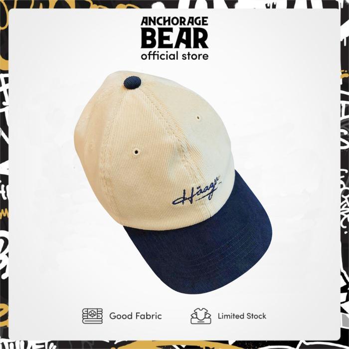 Anchorage Bear Polo Topi - Haagen Logo Corduroy Navy Beige