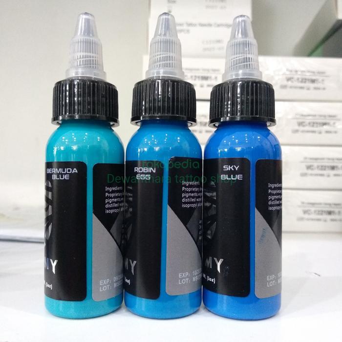 Mummy Tattoo Ink 1Oz Biru / Tinta Tattoo Mummy Warna Bermuda Blue - Robin Egg - Sky Blue 1Oz