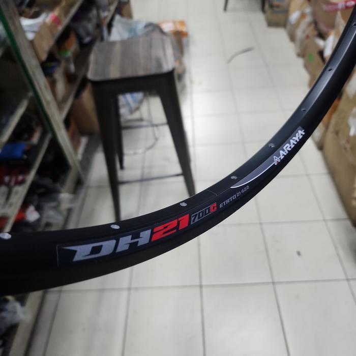 Rims Velg Araya 700 Dh-21 32 Hole Disc Brake Etrto 21-622 Lebar 26Mm Hitam 32H Araya Dh21 Tinggi