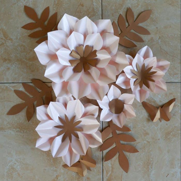 Ready Paper Flower Dekorasi Tunangan Bunga Kertas Backdrop Lamaran Karangan Bunga Papan Pernikahan