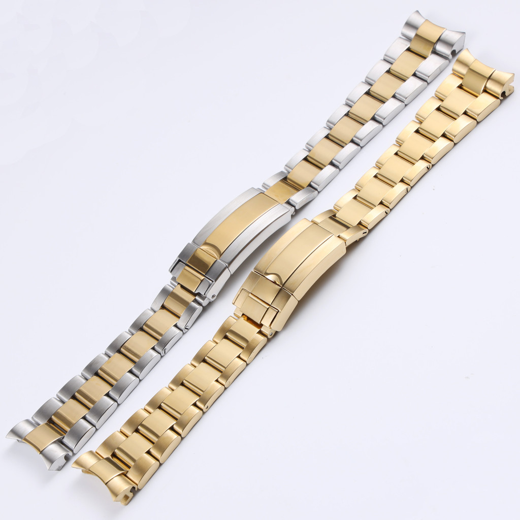 20mm 21mm silver rose gold solid stainless steel watchband for Rolex Submariner Daytona metal