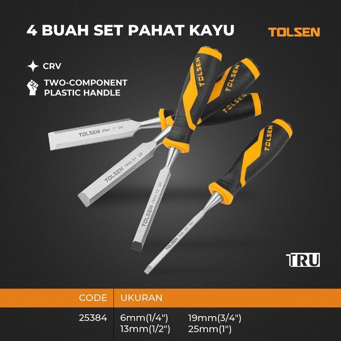 Alat Pahat Kayu Set 4pcs Pemahat Ukir Kayu Tatah Pahat Kayu Set 4 Pcs Wood Chisel TOLSEN