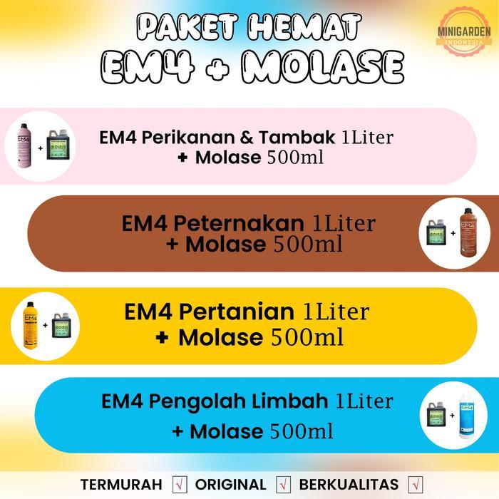 BISA COD PAKET MOLASE + EM4 pupuk pertanian perikanan peternakan limbah toilet