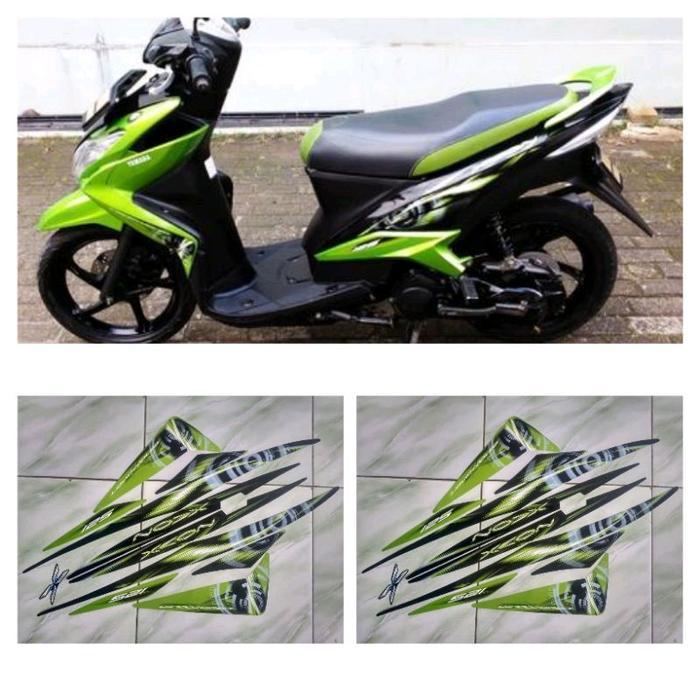 STIKER FULL SET STRIPING LIS BODY YAMAHA XEON KARBU 2012 HIJAU Motorcycle