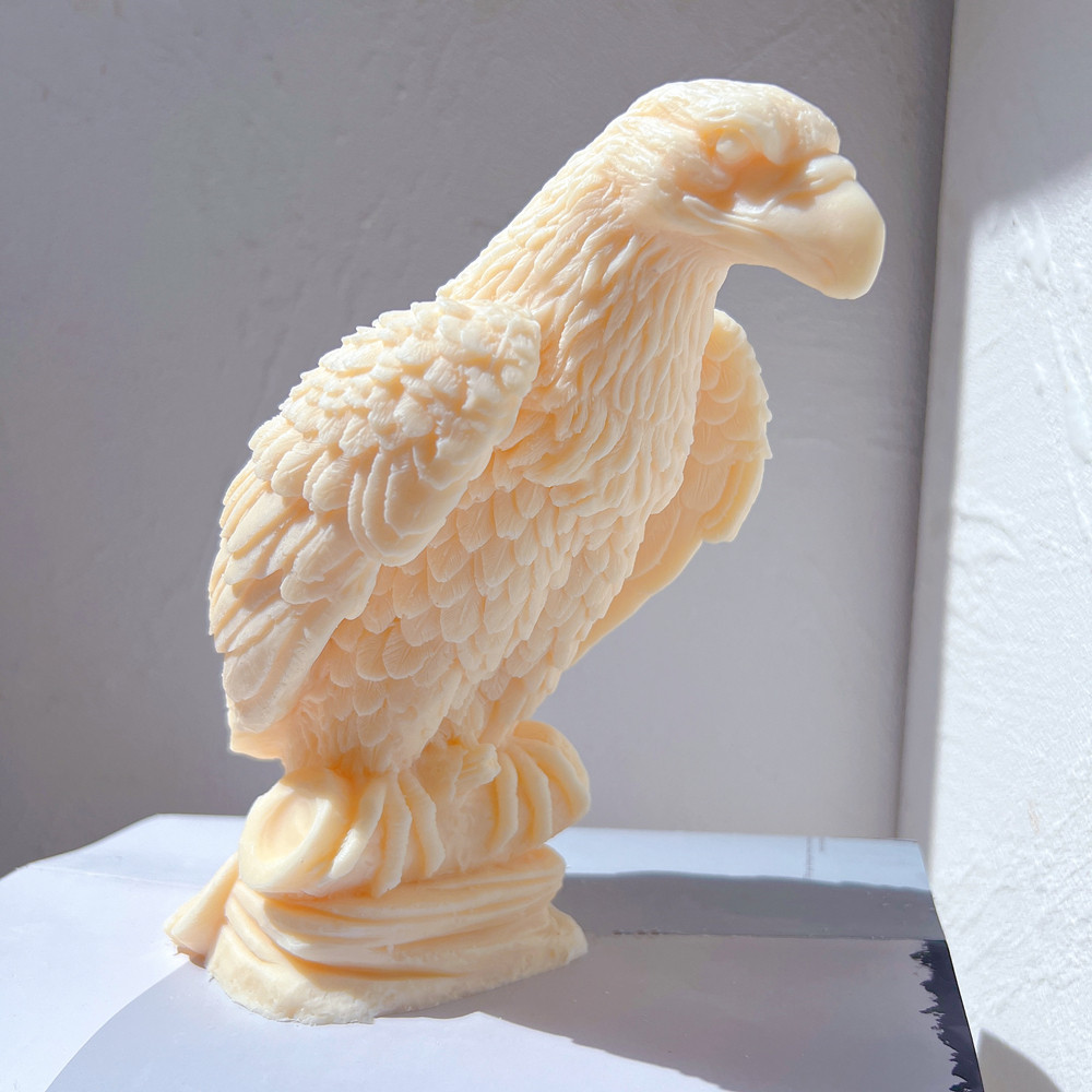 Sitting On Branch Eagle Candle Mold Carved Animal Sculpture Wax Silicone Molds Bird Statue Figure
